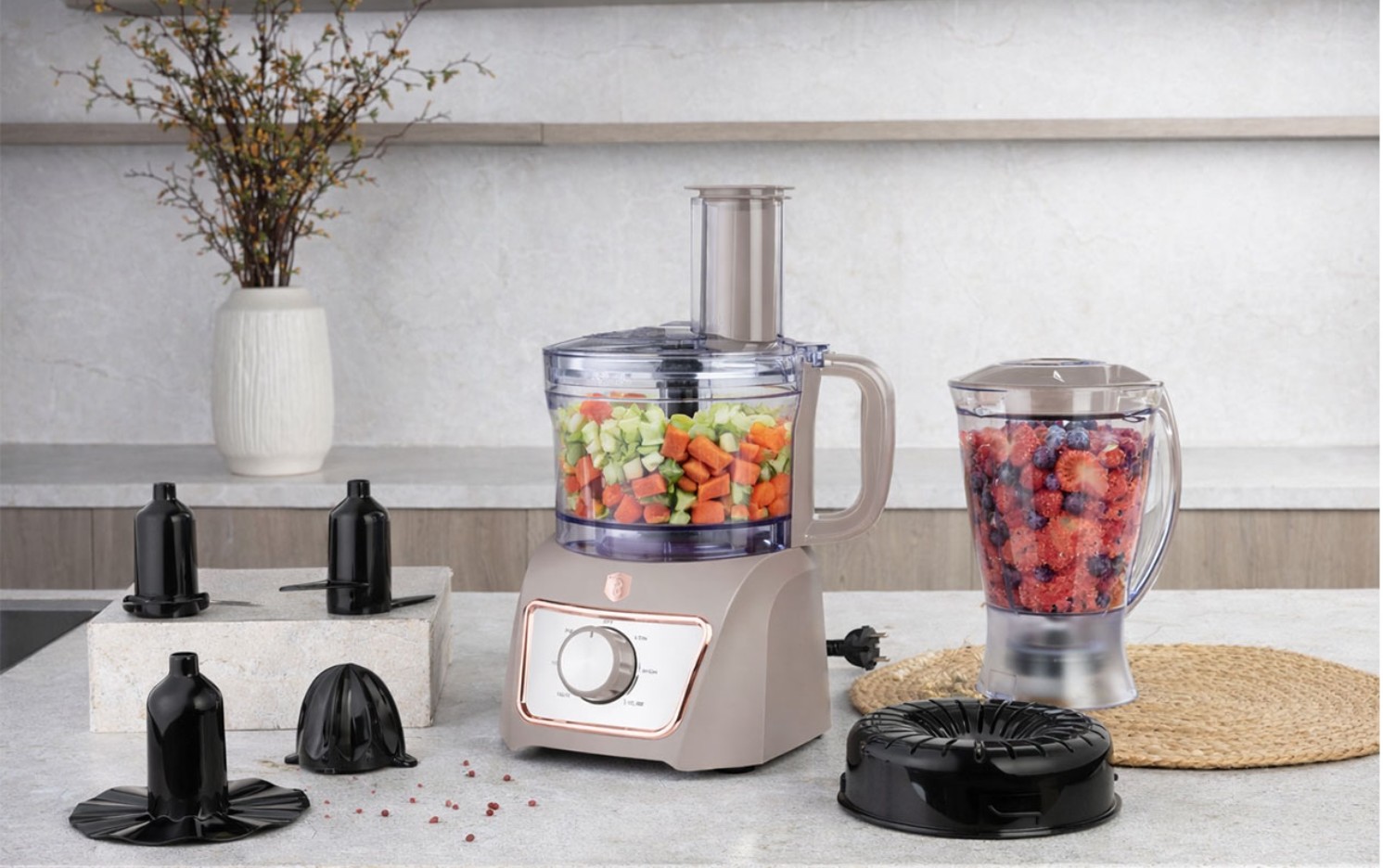 Berlinger Haus 8-in-1 Foodprocessor – Mat Taupe (BH/9779)