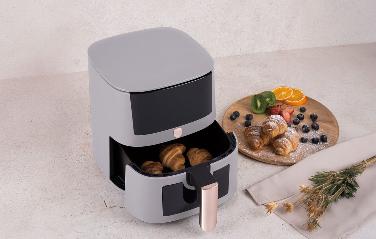 Berlinger Haus Airfryer 5L met Kijkvenster – Mat Taupe (BH/9491)