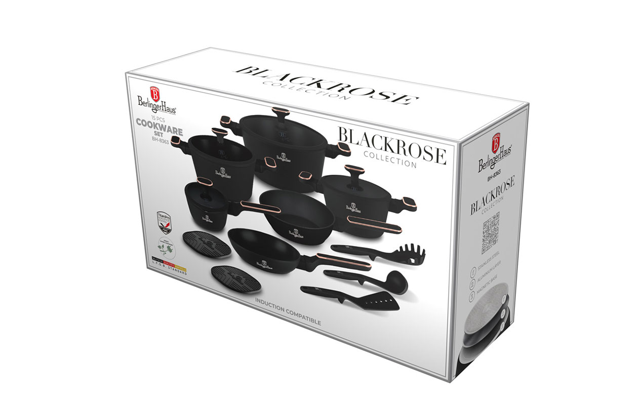 Berlinger Haus Black Rose Collection – 15-delige kookset (BH/8363)