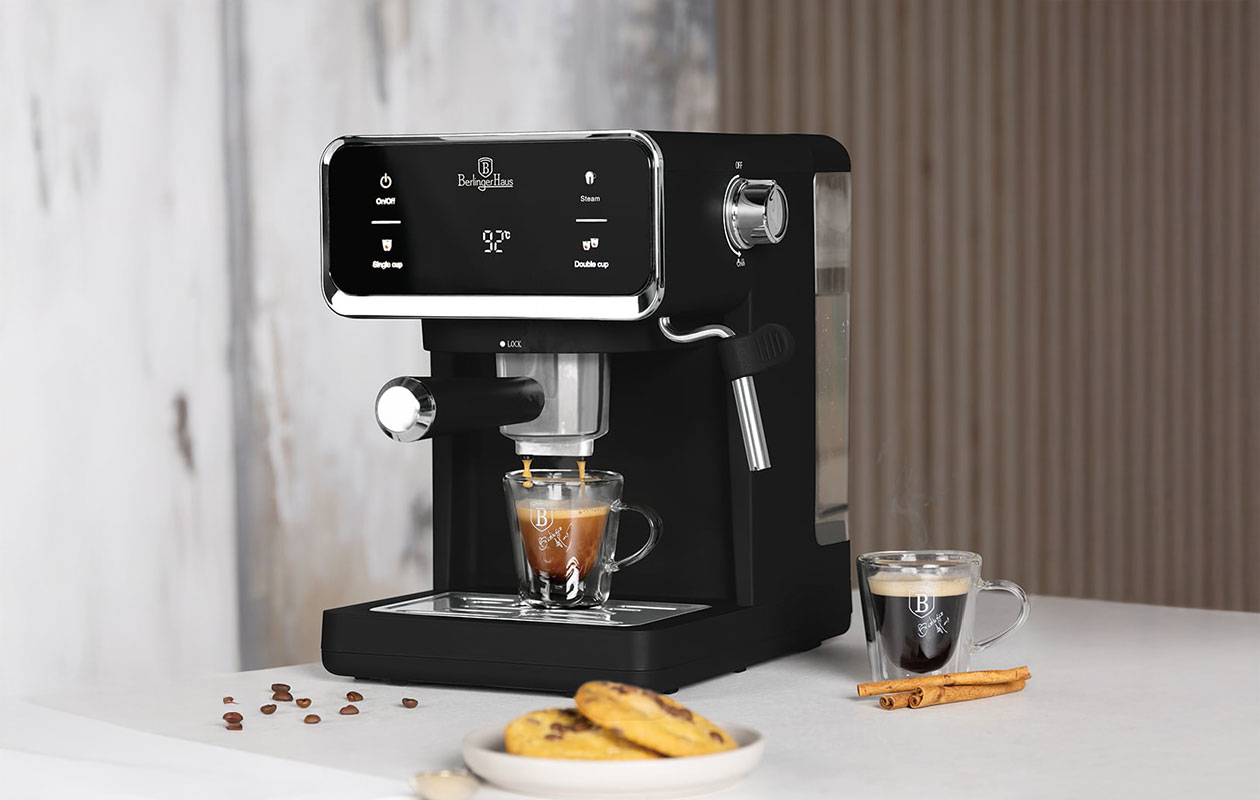 Berlinger Haus Machine à Espresso 3-en-1 – Noir Mat (BH-9851)