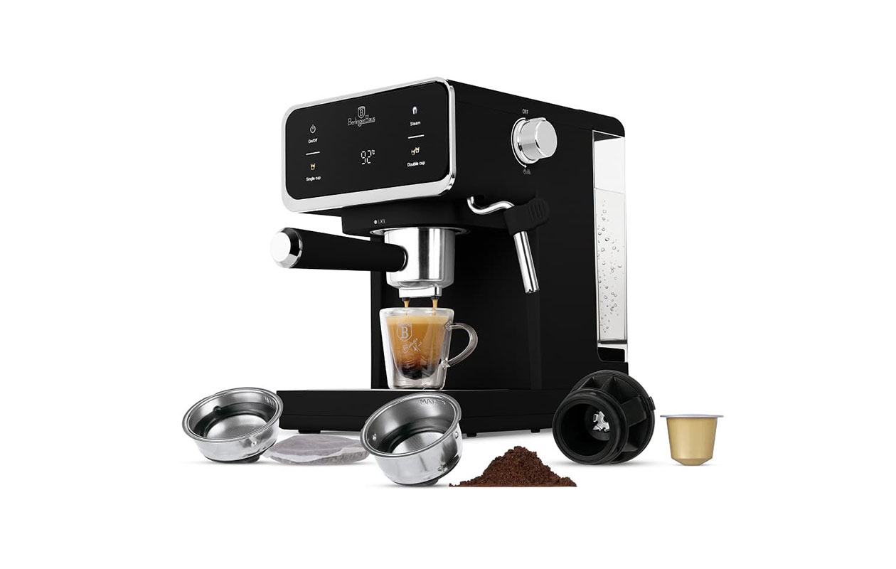 Berlinger Haus Machine à Espresso 3-en-1 – Noir Mat (BH-9851)
