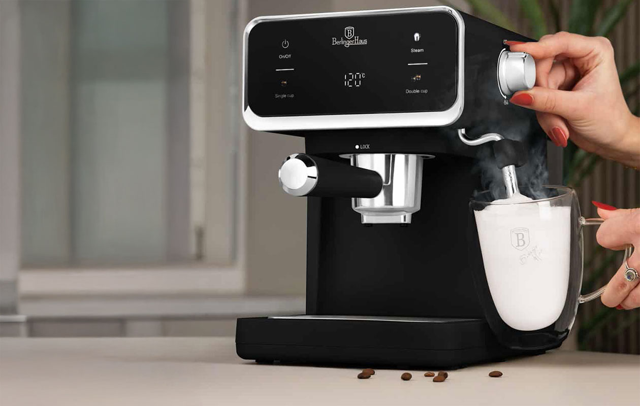 Berlinger Haus Machine à Espresso 3-en-1 – Noir Mat (BH-9851)