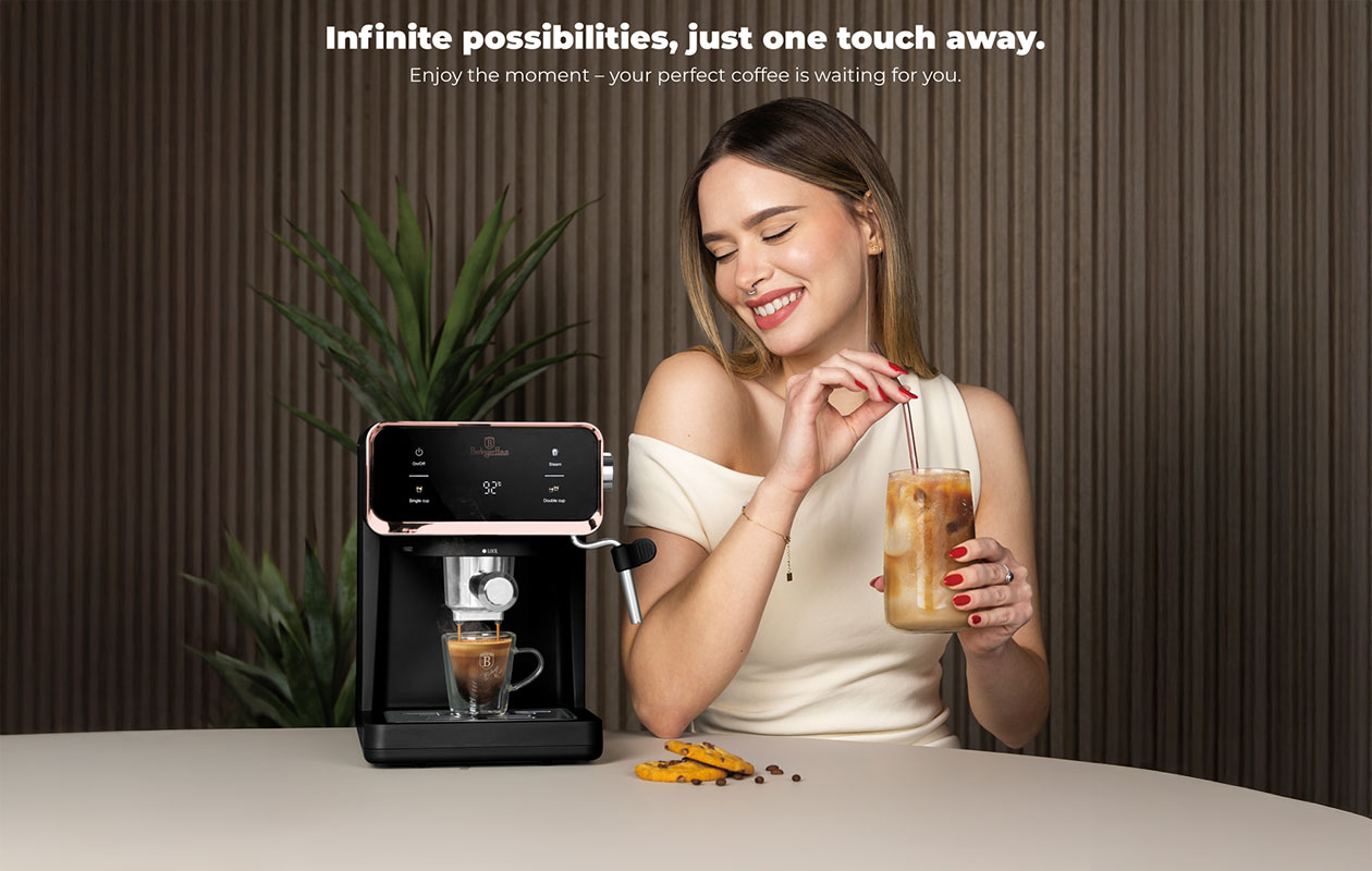 Berlinger Haus Digitale Espressomachine 3-in-1 – Zwart/Rose