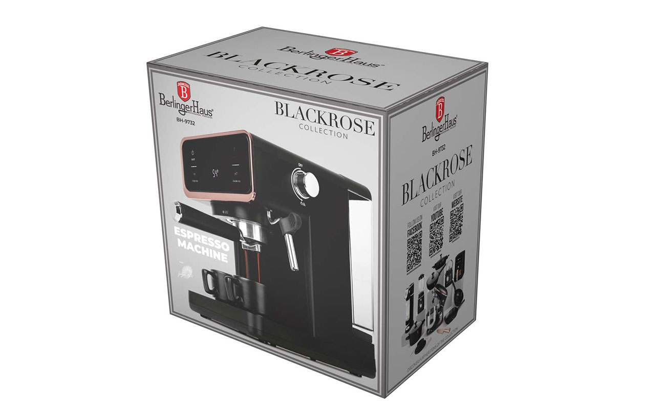 Berlinger Haus Digitale Espressomachine 3-in-1 – Zwart/Rose