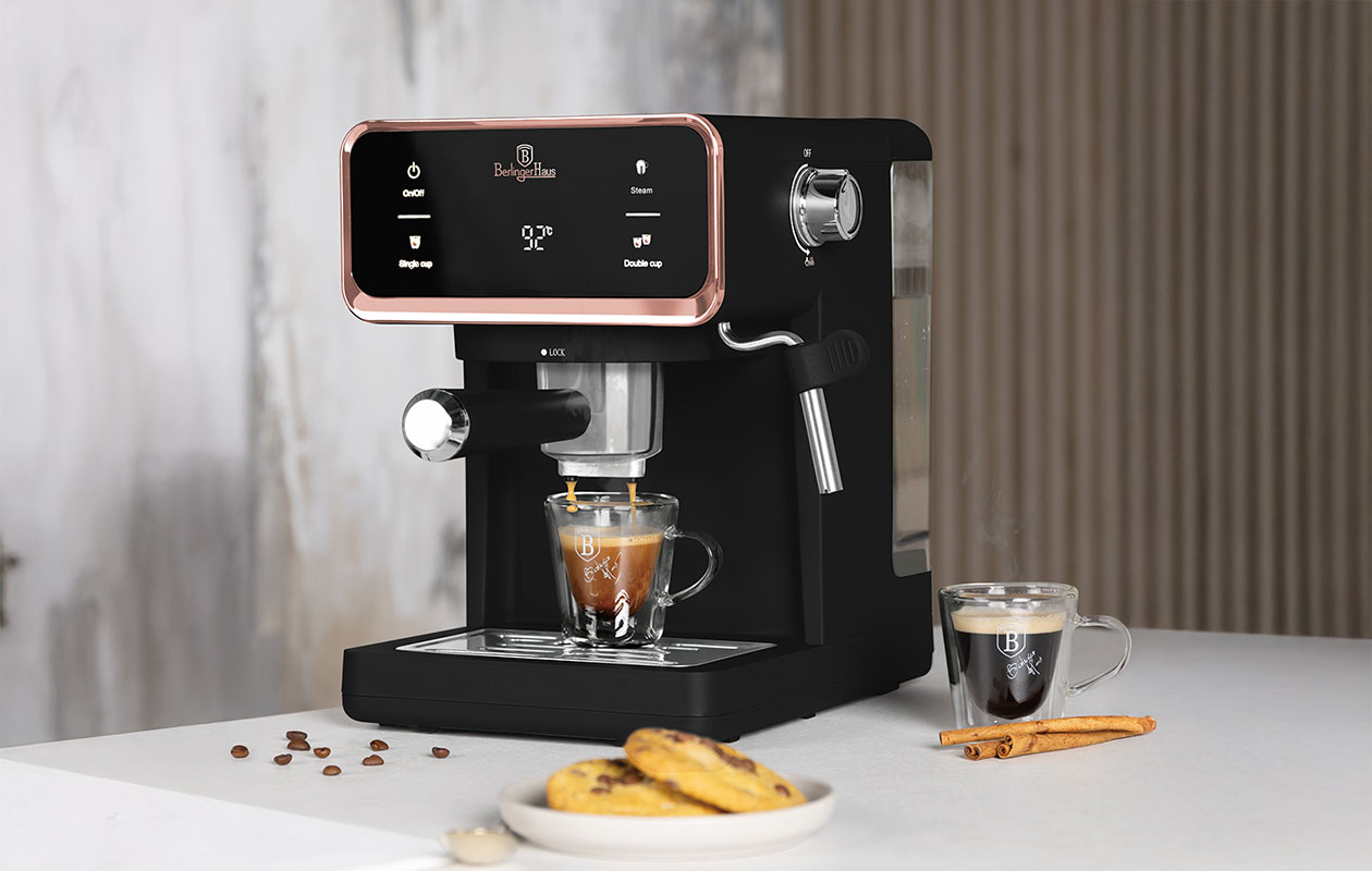 Berlinger Haus Digitale Espressomachine 3-in-1 – Zwart/Rose