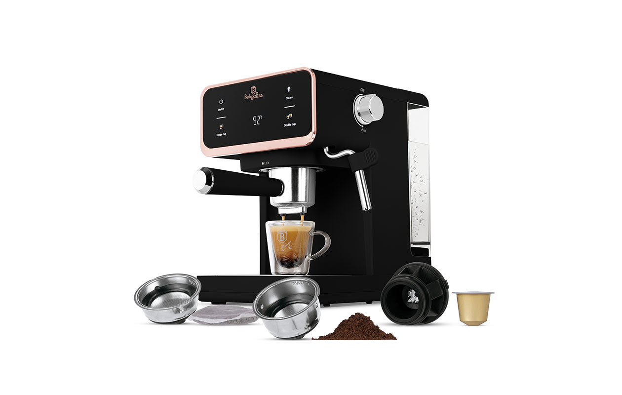 Berlinger Haus Digitale Espressomachine 3-in-1 – Zwart/Rose