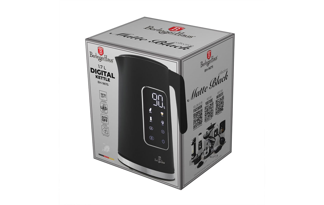 Berlinger Haus Digitale Waterkoker – Zwart/Zilver (BH/9675)