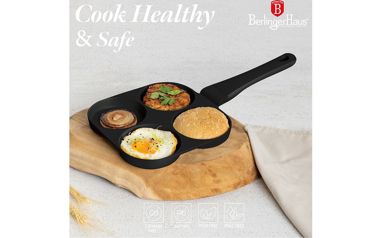 Berlinger Haus Hamburgerpan 4-vaks 20 cm – Black Rose (BH/7797)