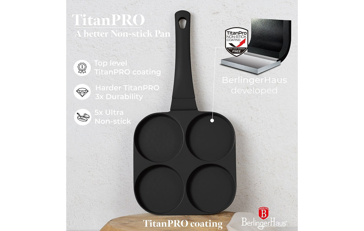 Berlinger Haus Hamburgerpan 4-vaks 20 cm – Black Rose (BH/7797)