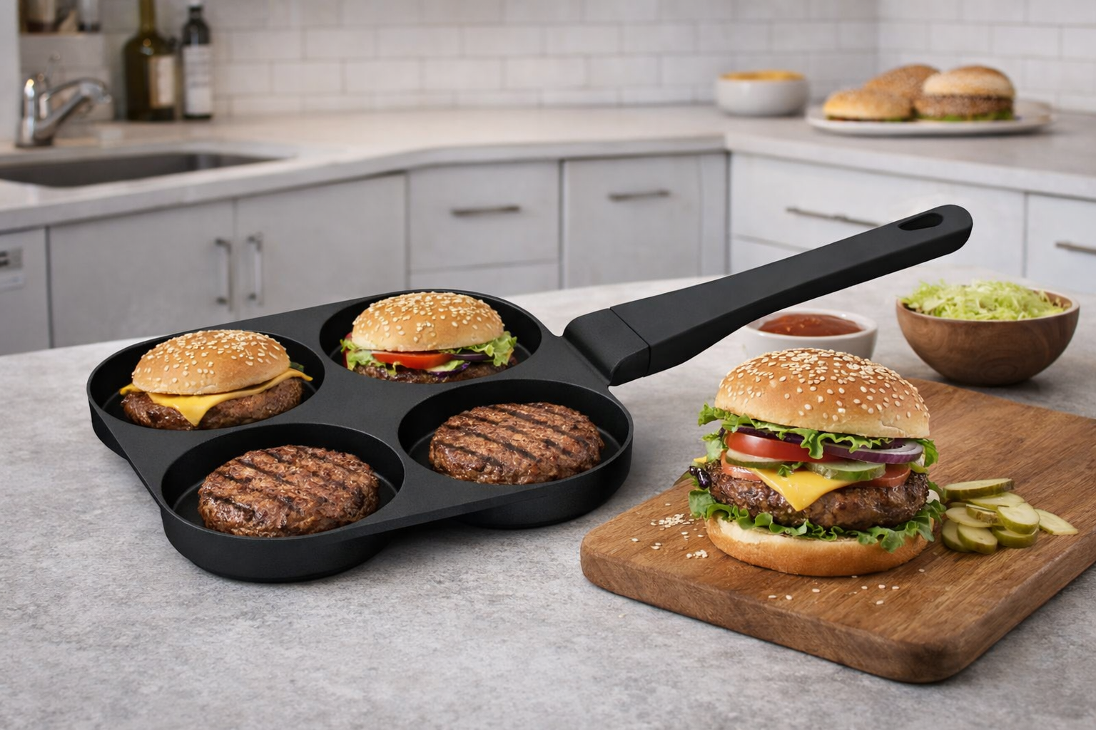 Berlinger Haus Hamburgerpan 4-vaks 20 cm – Black Rose (BH/7797)