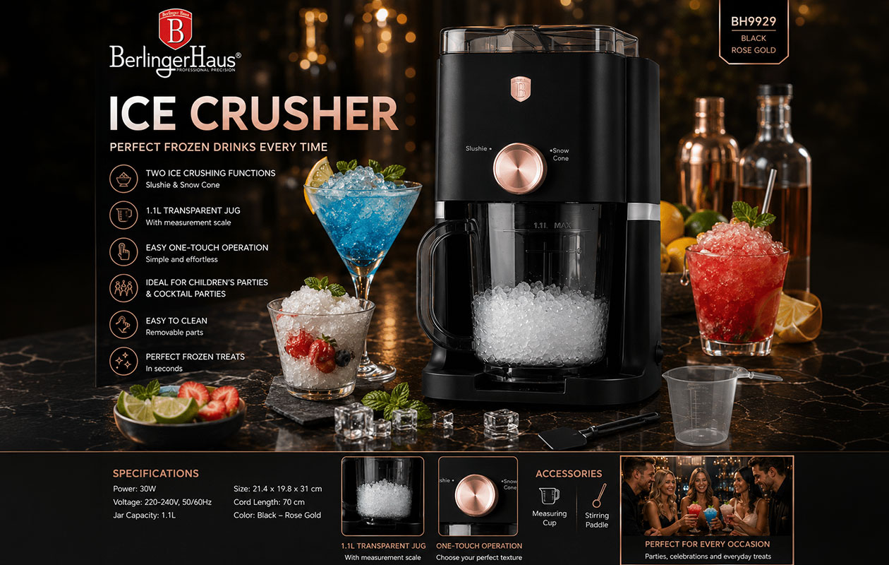 Berlinger Haus Ice crusher | Zwart- rosé goud (BH/9929)
