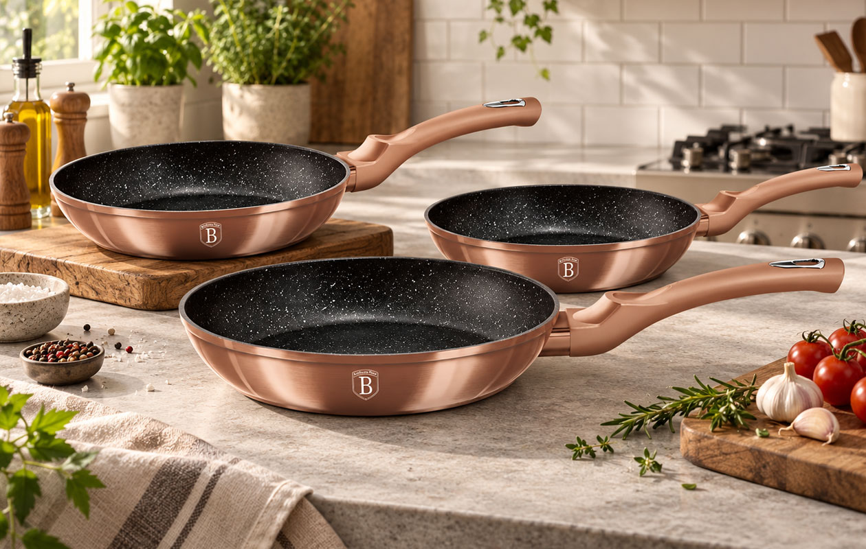Berlinger Haus pannenset | 3 stuks Rosé Goud