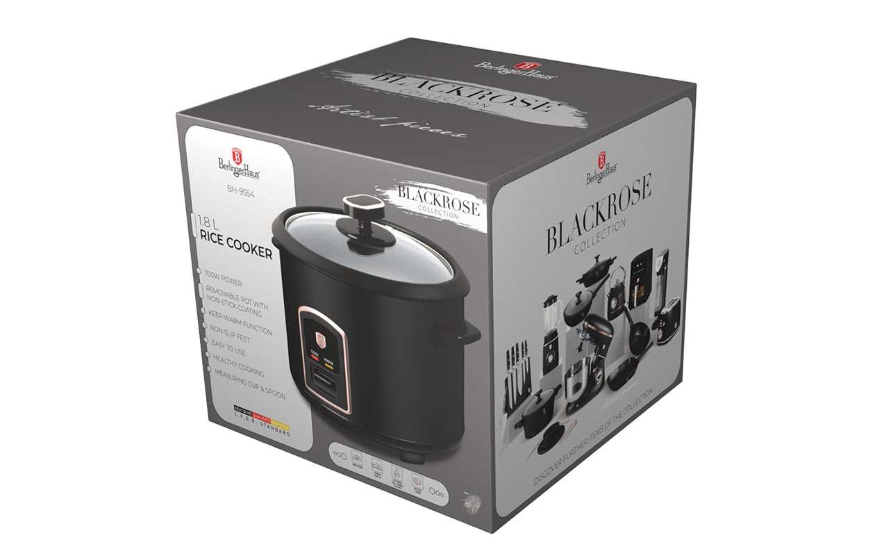 Berlinger Haus rijstkoker - Zwart Rose goud