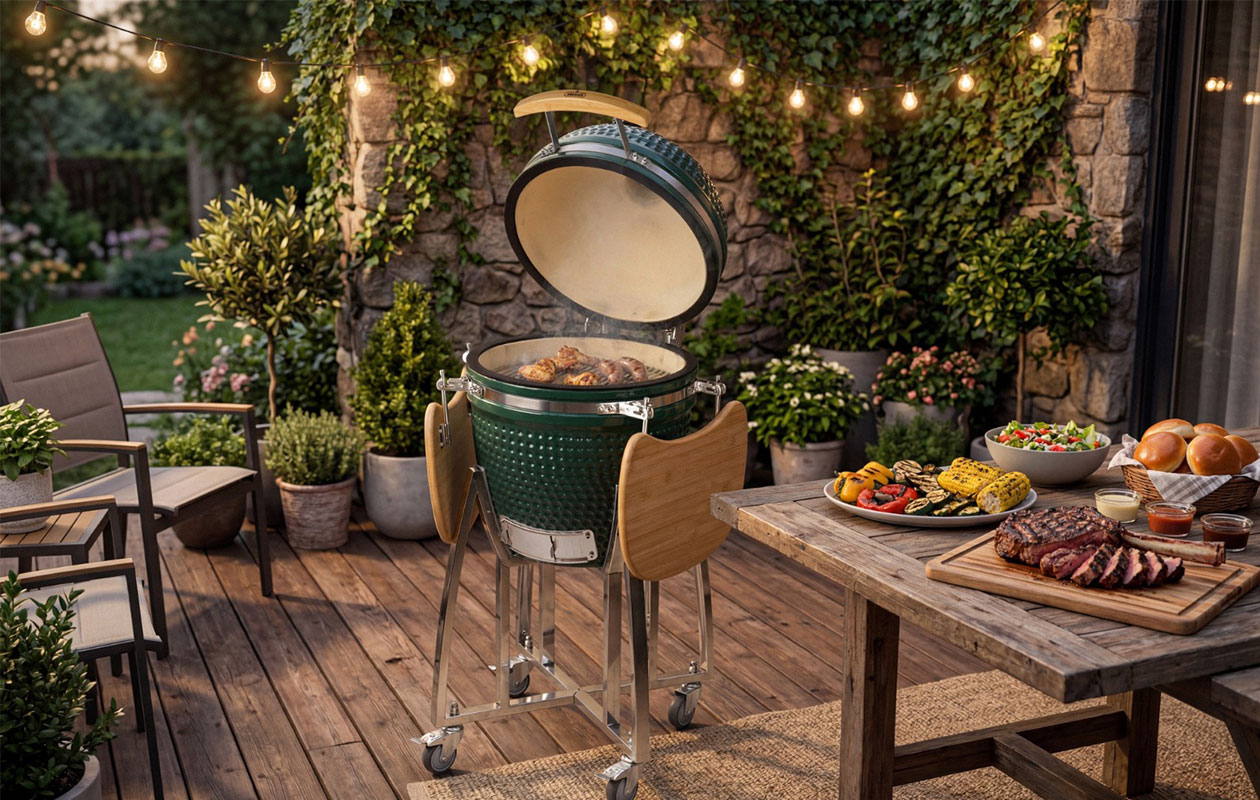 Buccan BBQ - Kamado barbecue - Sunbury Smokey Egg - Extra Large 18" - Glanzend Groen