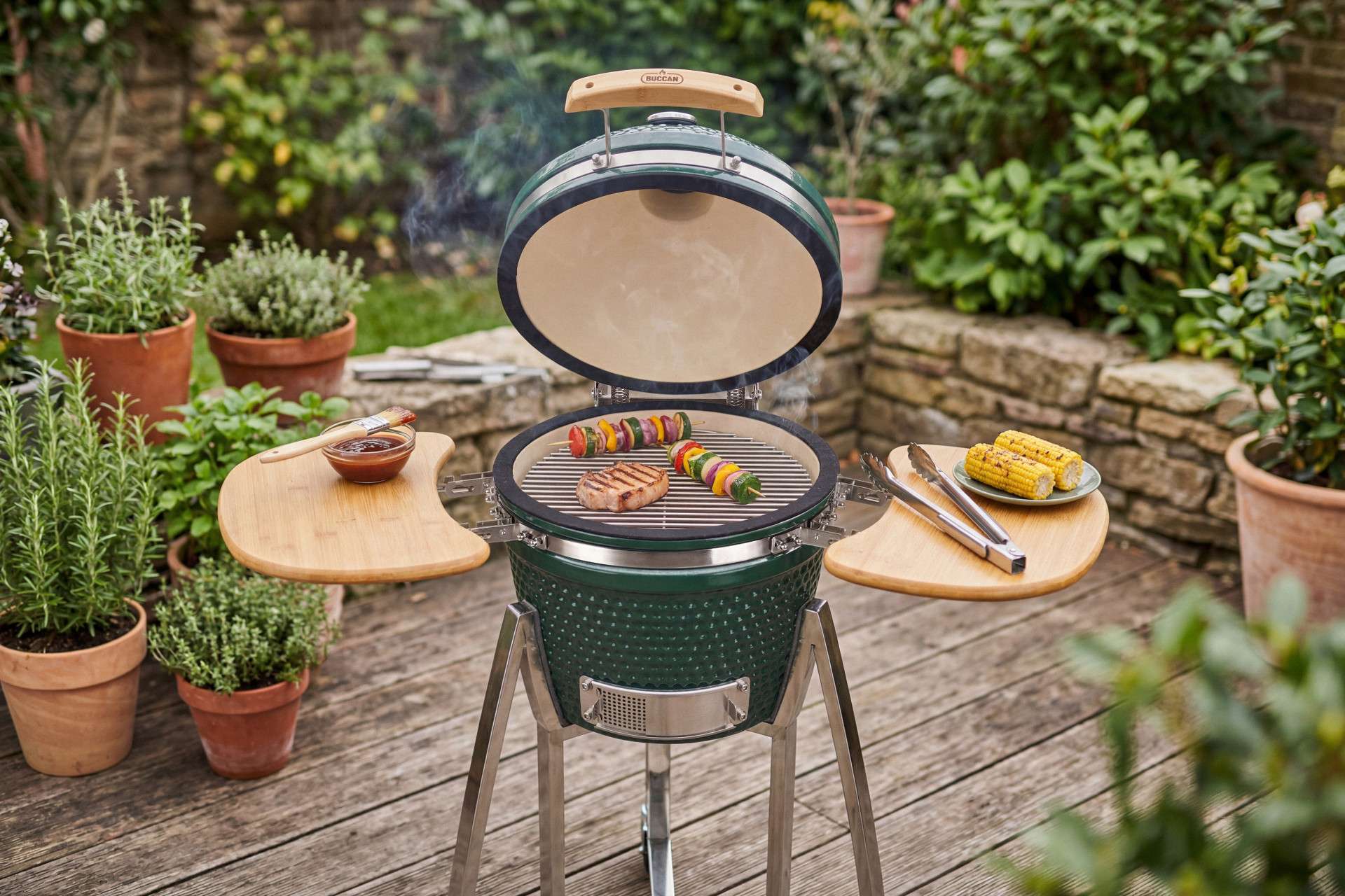 Buccan BBQ - Kamado barbecue - Sunbury Smokey Egg - Large 16" - Glanzend Groen