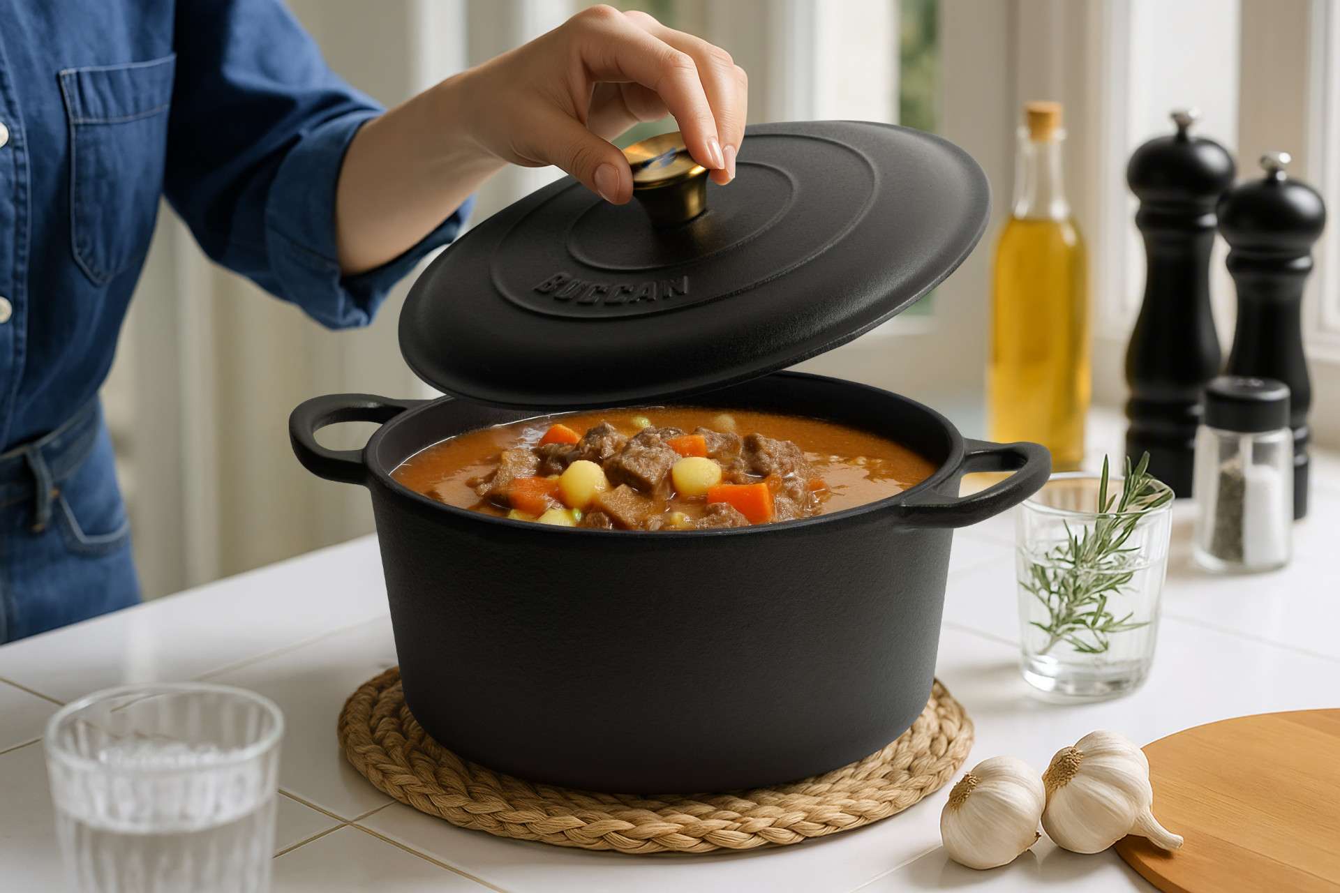 Buccan Cooking - Casserole en fonte Hamersley 26 cm - Ronde - Noire