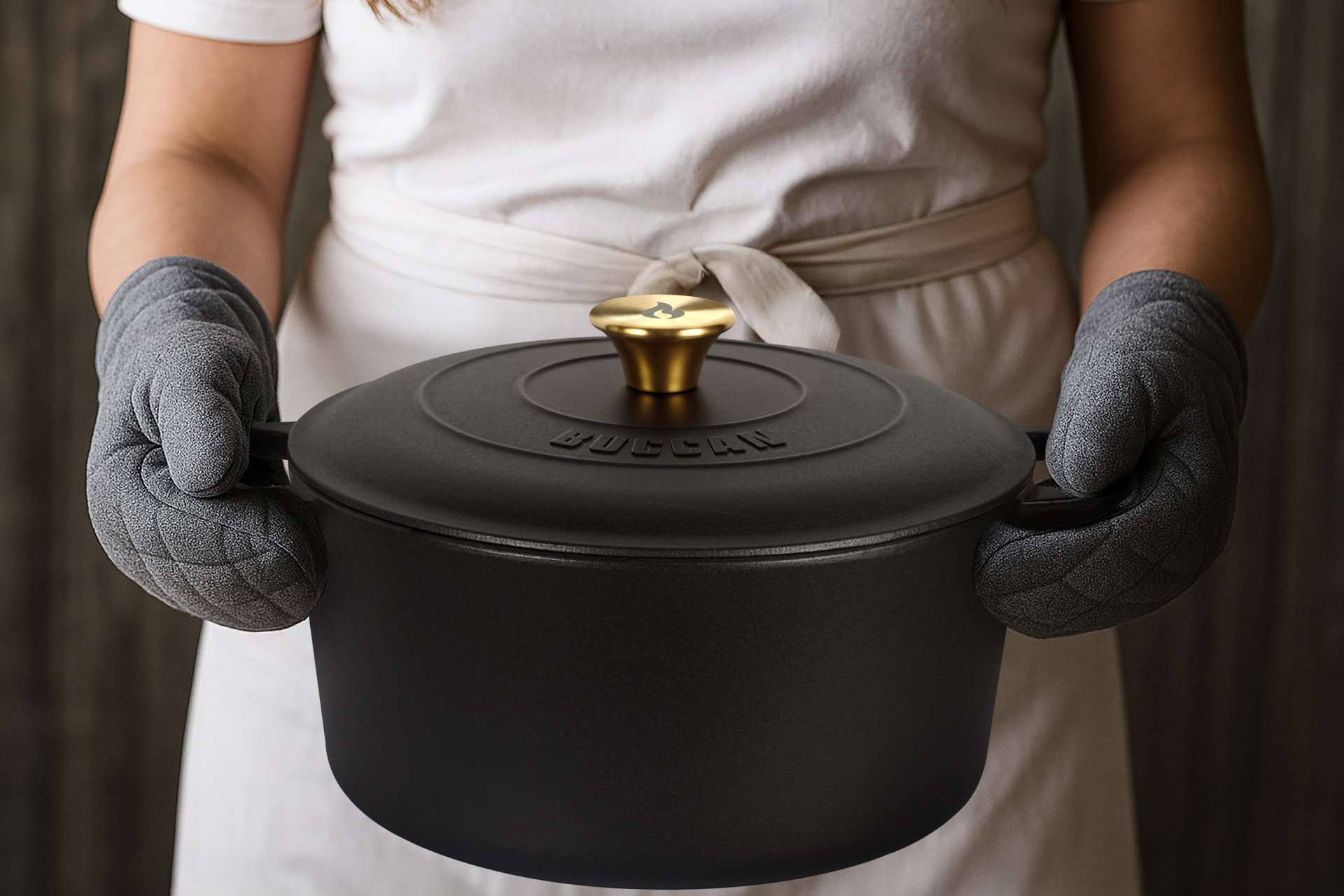 Buccan Cooking - Casserole en fonte Hamersley 26 cm - Ronde - Noire