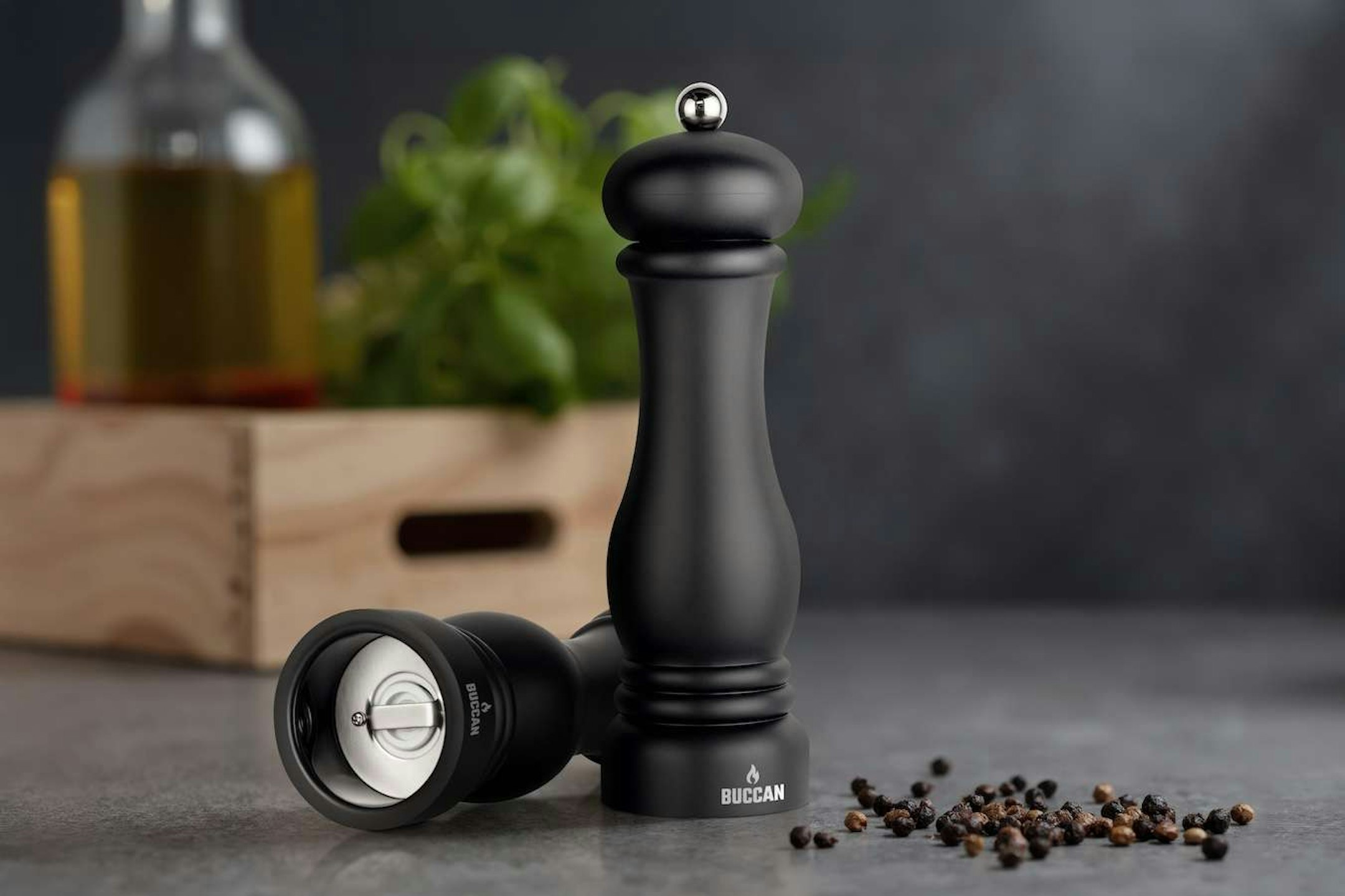 Buccan cooking set van 2 klassieke pepermolen