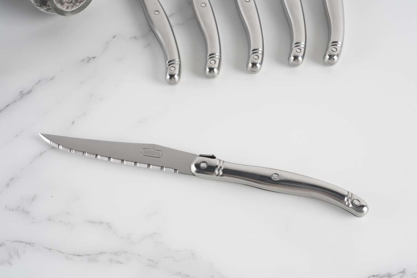 Buccan Cooking 6 delige zilveren steak messenset