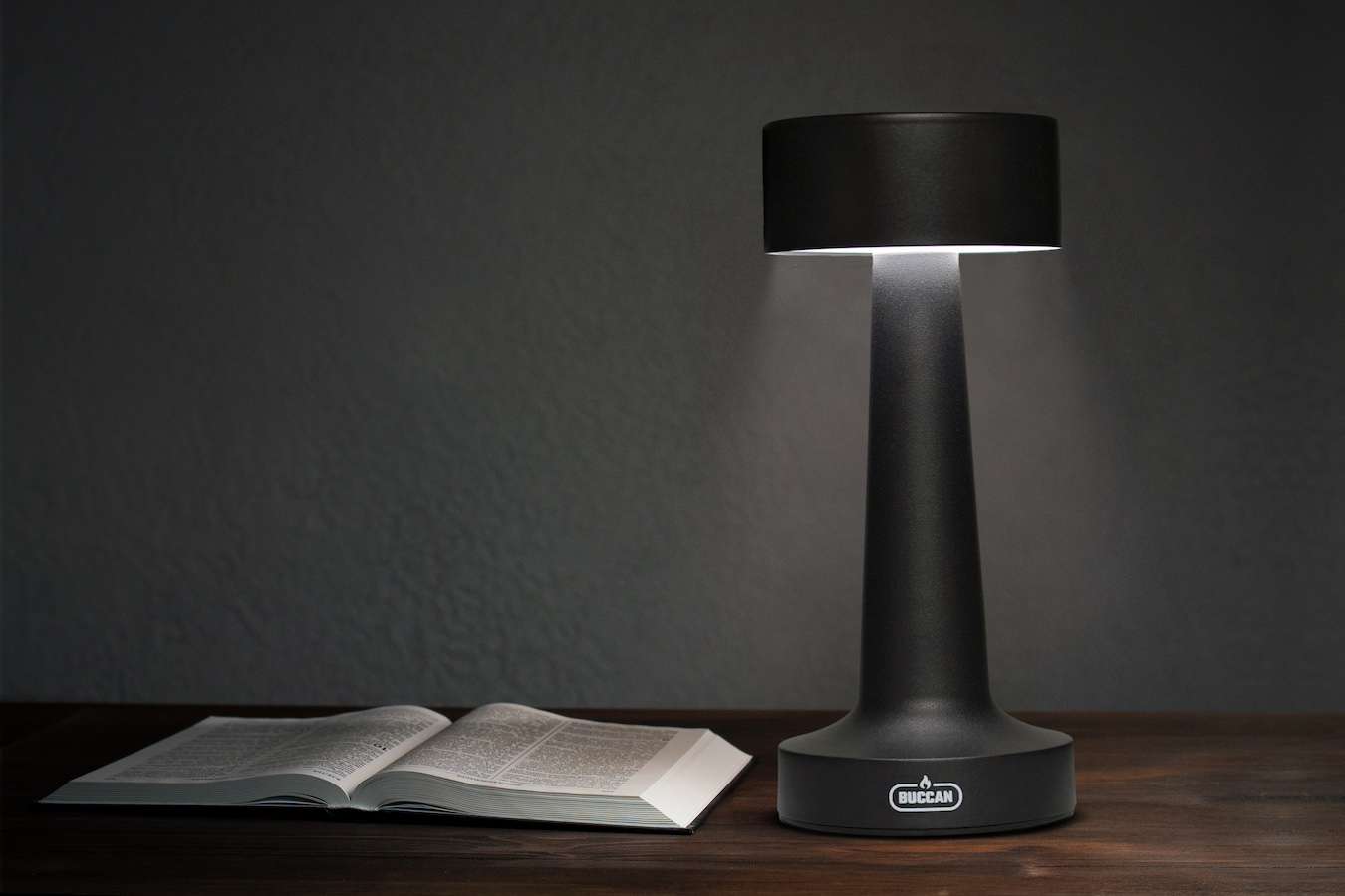 Buccan - Dumbbell tafellamp - Zwart - 3 lichtstanden en touchpanel