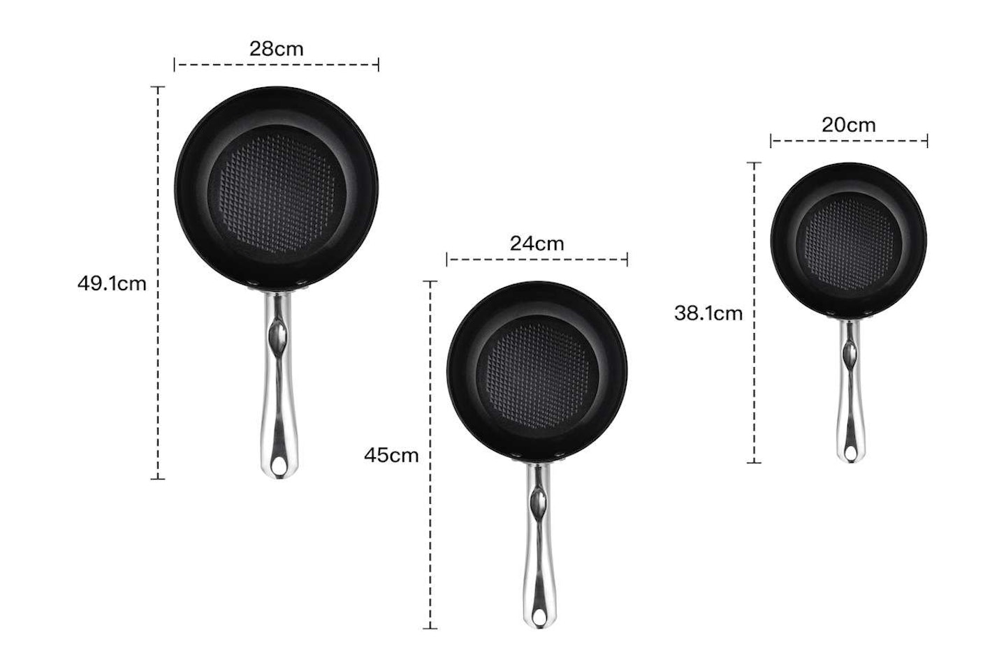 Buccan - Keramische Koekenpannenset - 20 - 24 en 28 cm