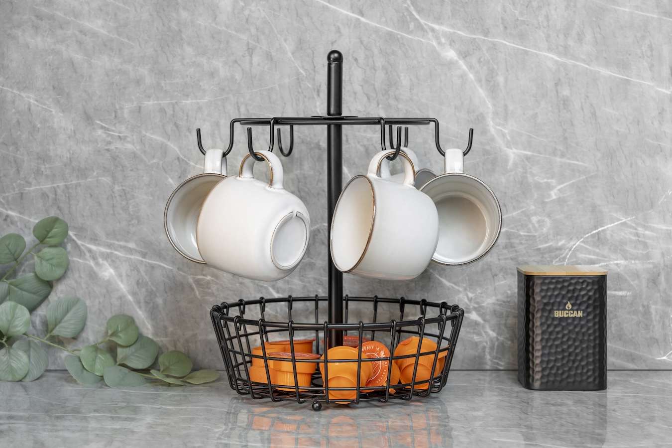 Buccan - Koffiemokhouder met opbergmand