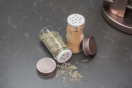 Roterend kruidenrek - 12 kruidenpotten (roségoud)