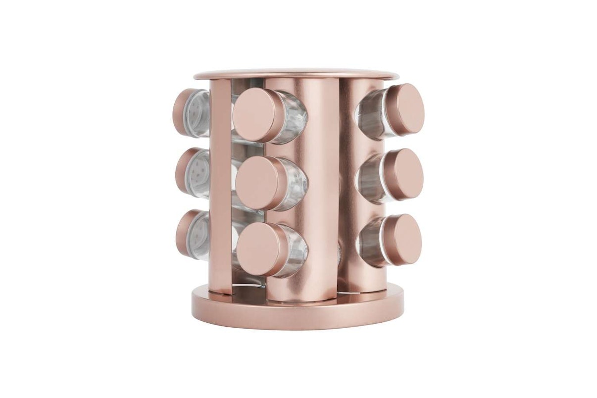 Roterend kruidenrek - 12 kruidenpotten (roségoud)