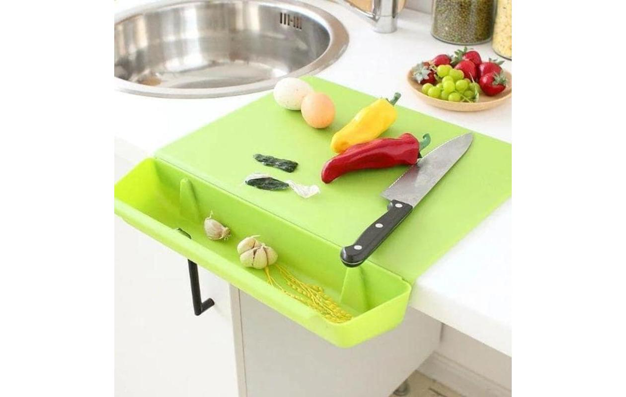 Choppinata 2-en-1 Planche à découper avec bac de récupération