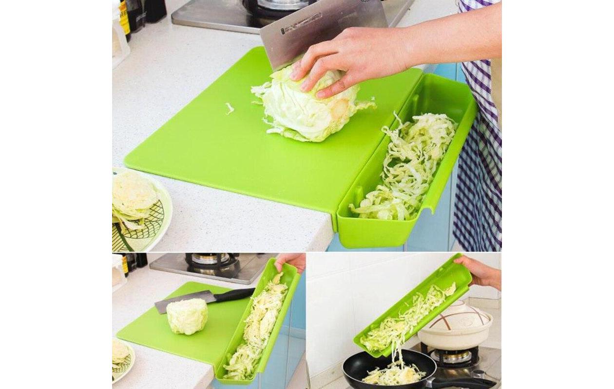 Choppinata 2-en-1 Planche à découper avec bac de récupération