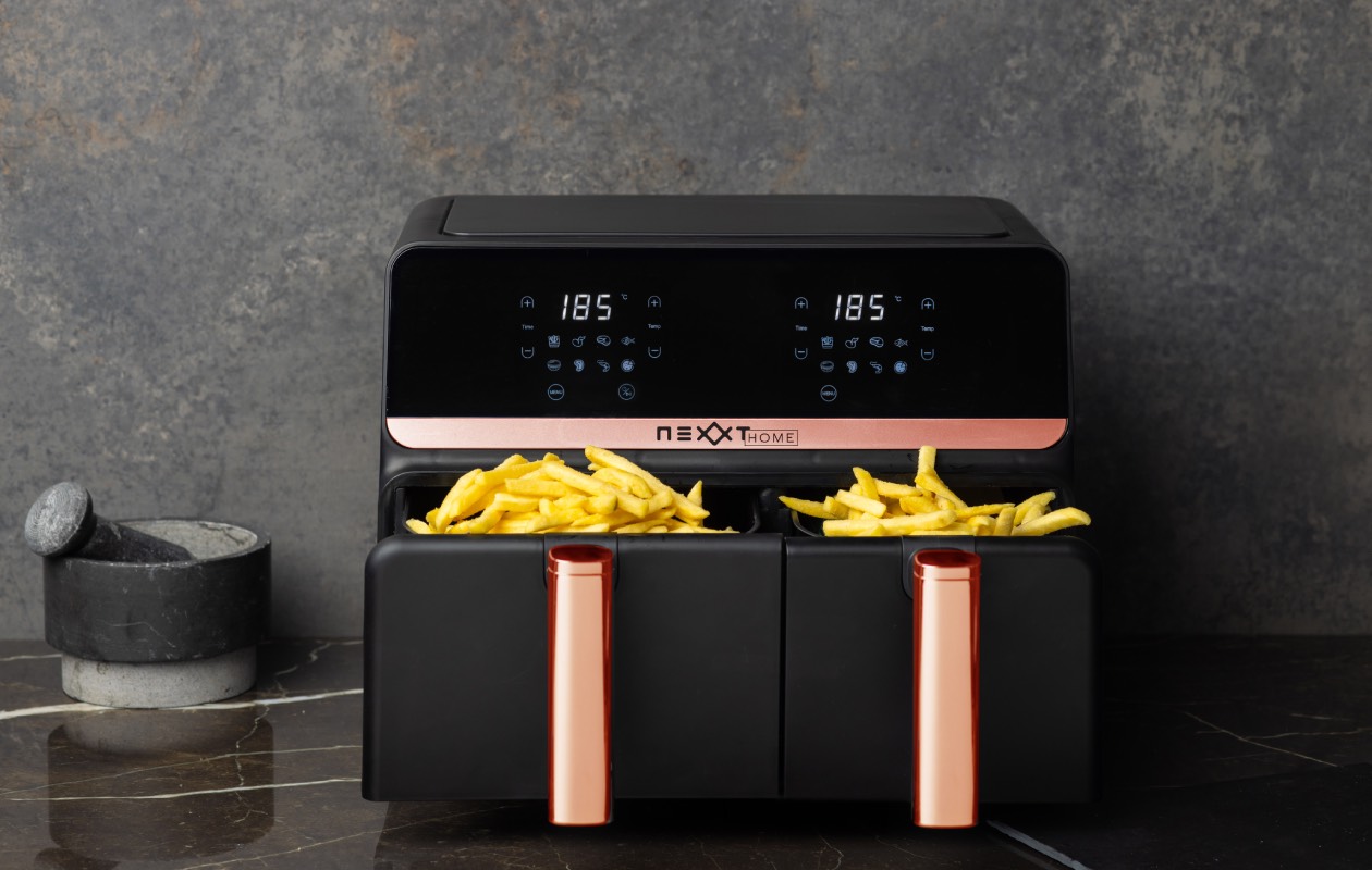 Dubbele airfryer van Nexxt met touchscreen (9 L)