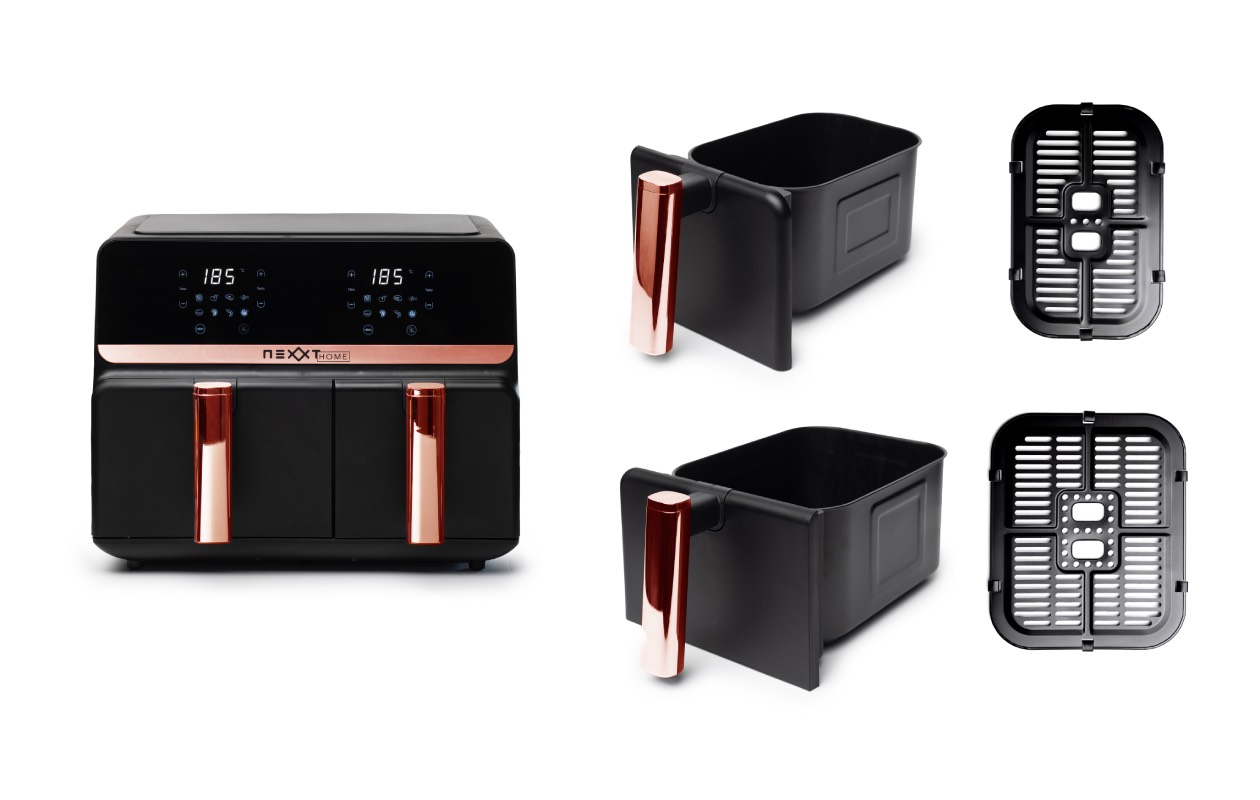 Dubbele airfryer van Nexxt met touchscreen (9 L)