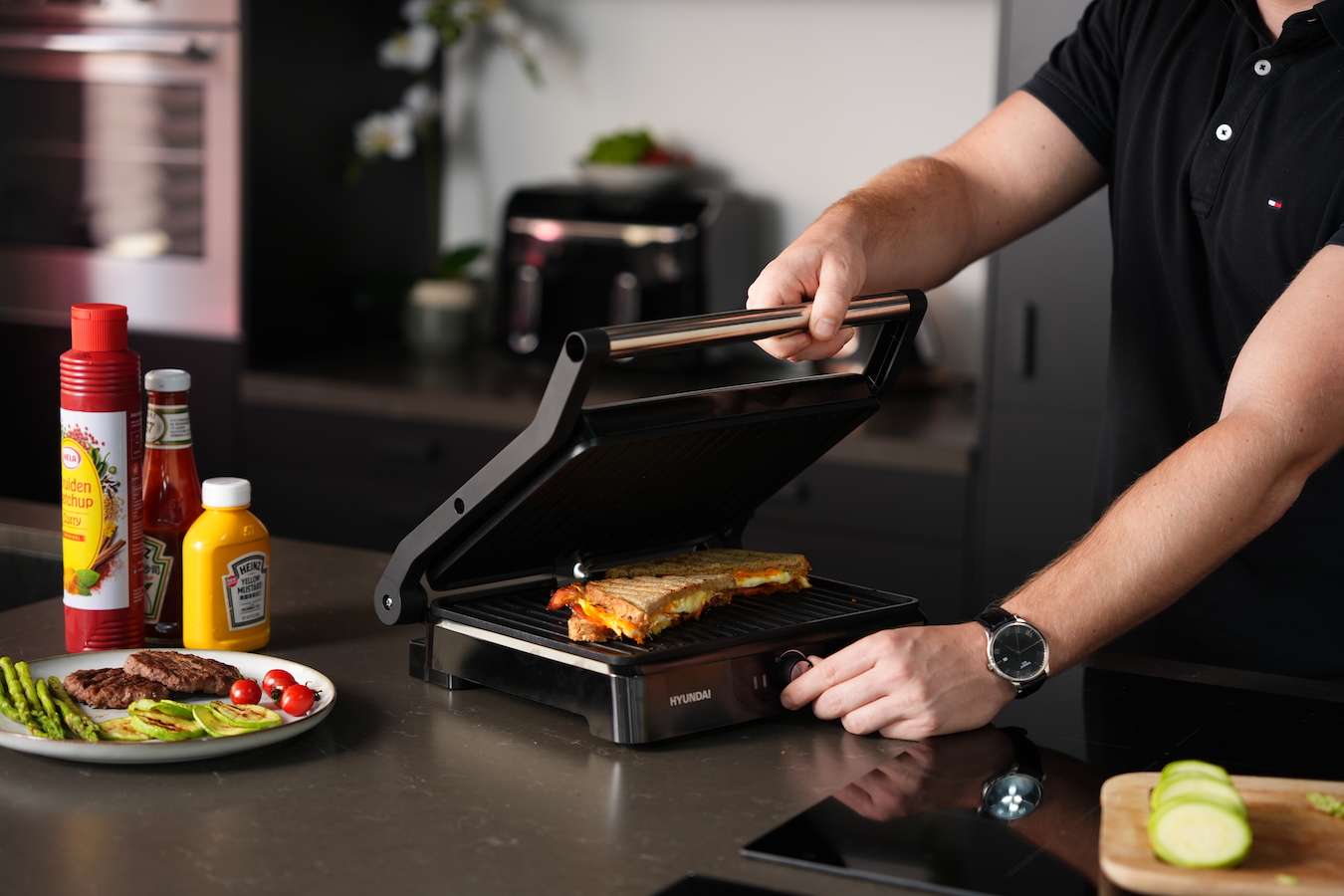 Elektrische contactgrill Hyundai roségoud (2.200 W)