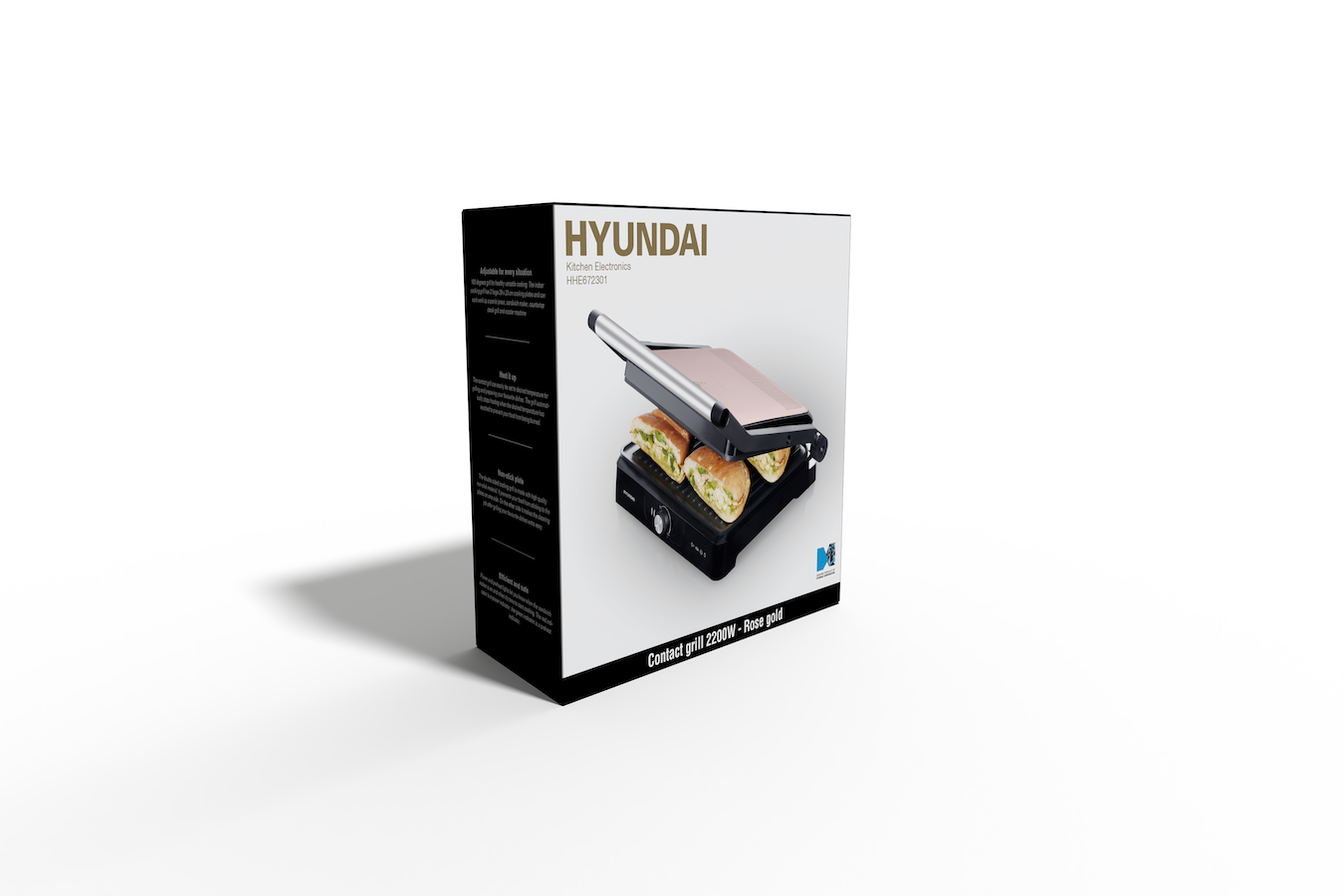 Elektrische contactgrill Hyundai roségoud (2.200 W)