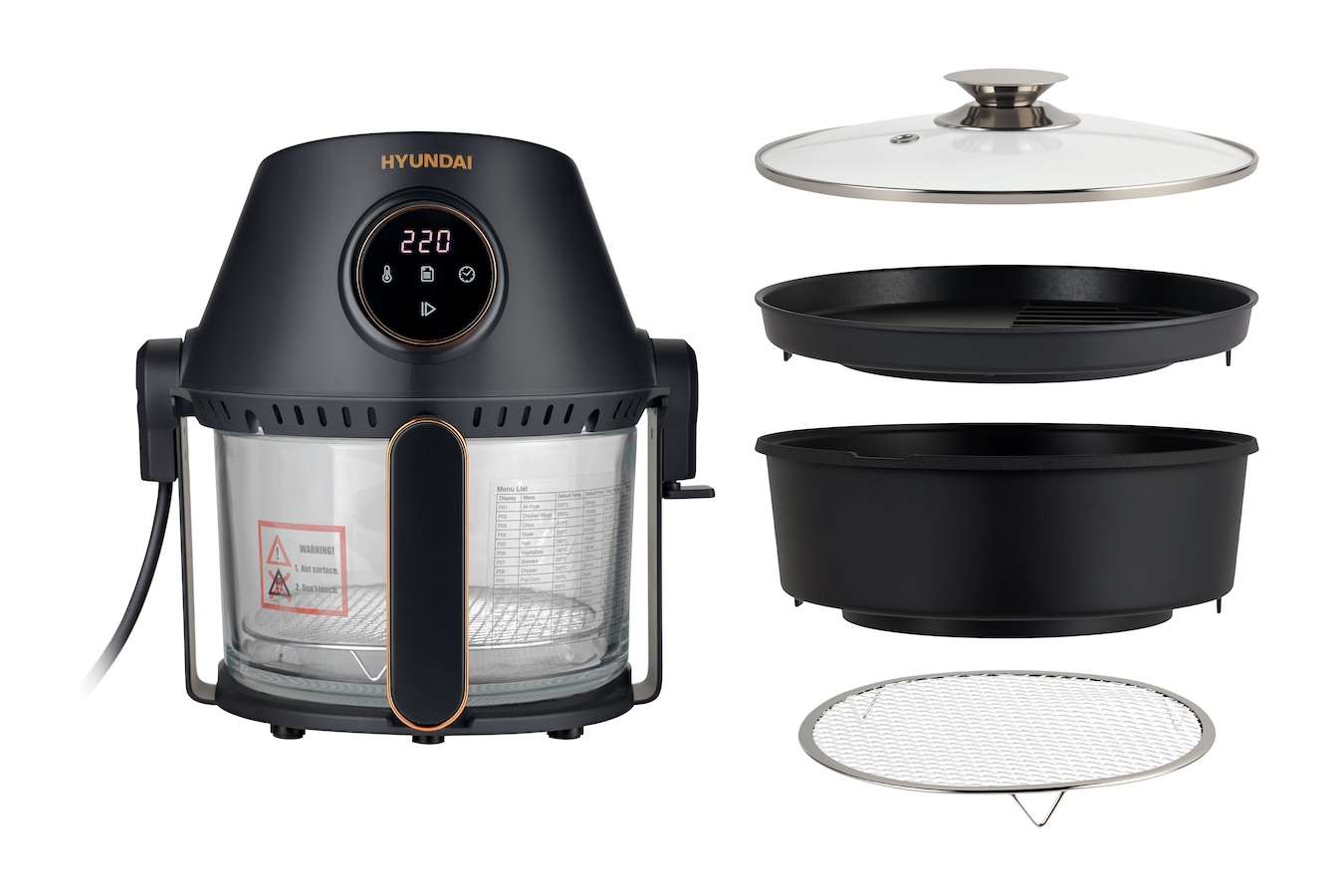 Hyundai 3-in-1 Airfryer, Grill en Hotpot