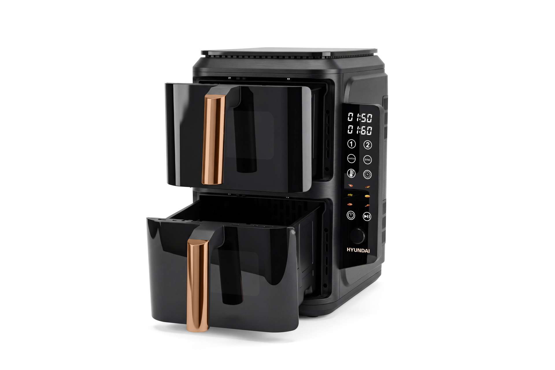 Hyundai dubbele airfryer XXL – twee lades van 5,2 liter en 2300 watt vermogen