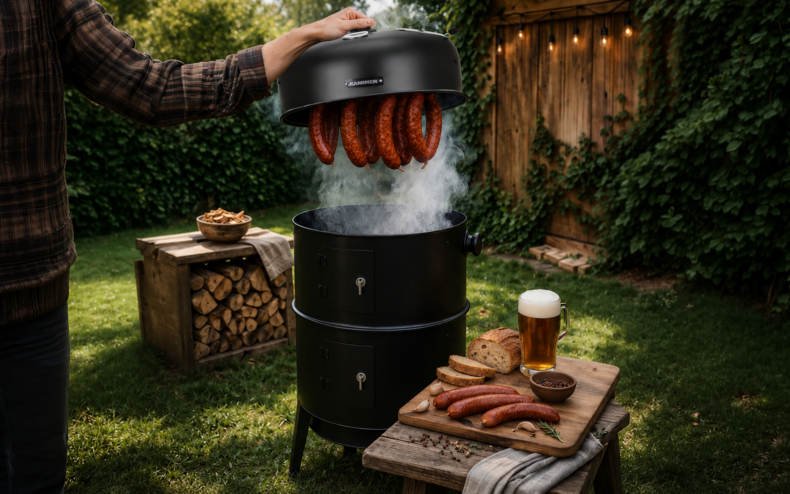 Kaminer 3-in-1 houtskoolgrill rookoven