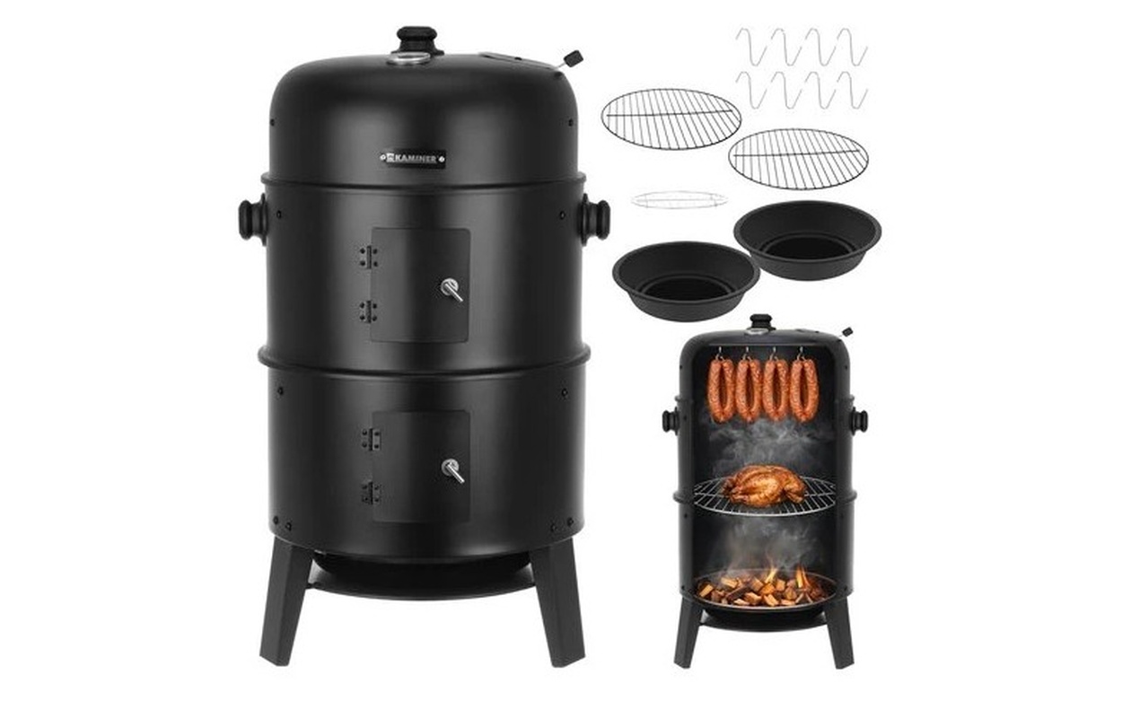 Kaminer 3-in-1 houtskoolgrill rookoven