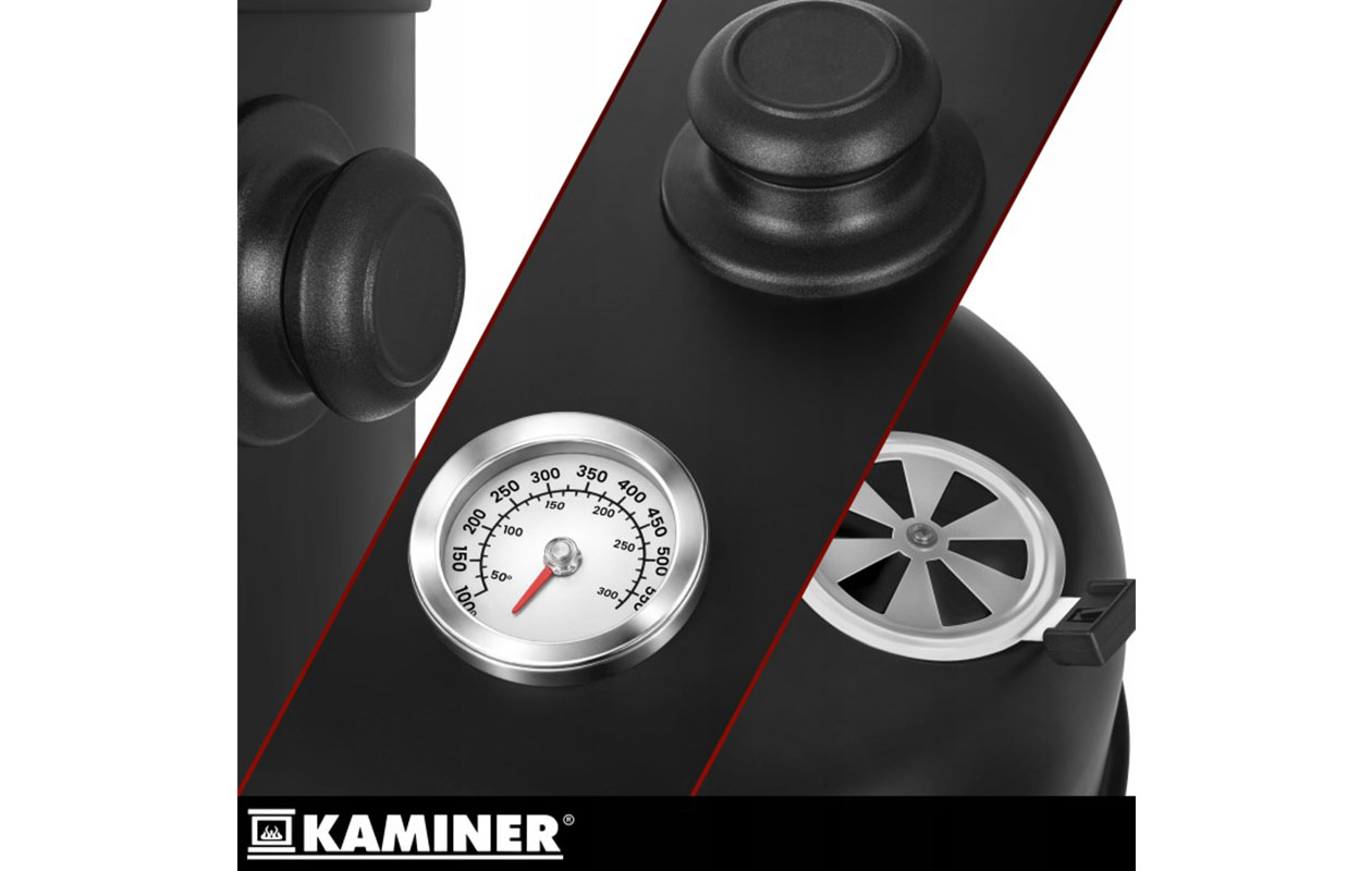 Kaminer barbecue au charbon 3-en-1 avec fumoir