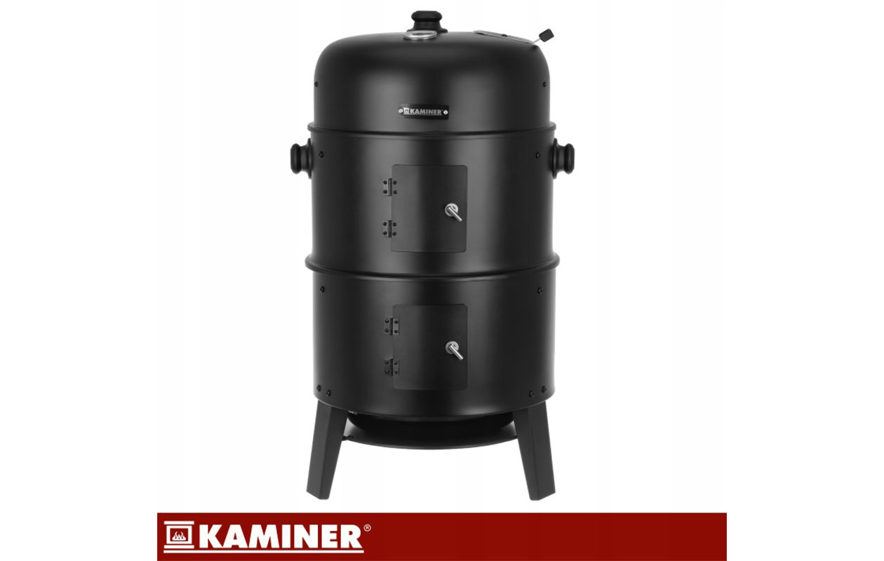 Kaminer barbecue au charbon 3-en-1 avec fumoir