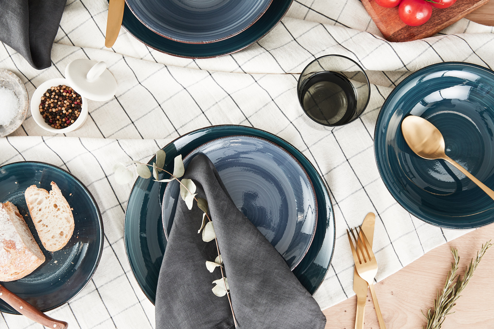 Service de 18 assiettes Lifa Living - Bleu/Vert