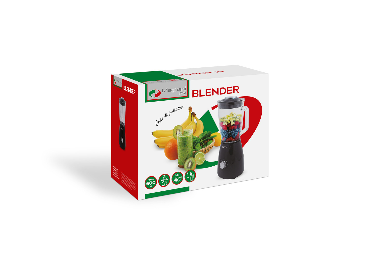 Magnani Blender 600 watt - Zwart/RVS
