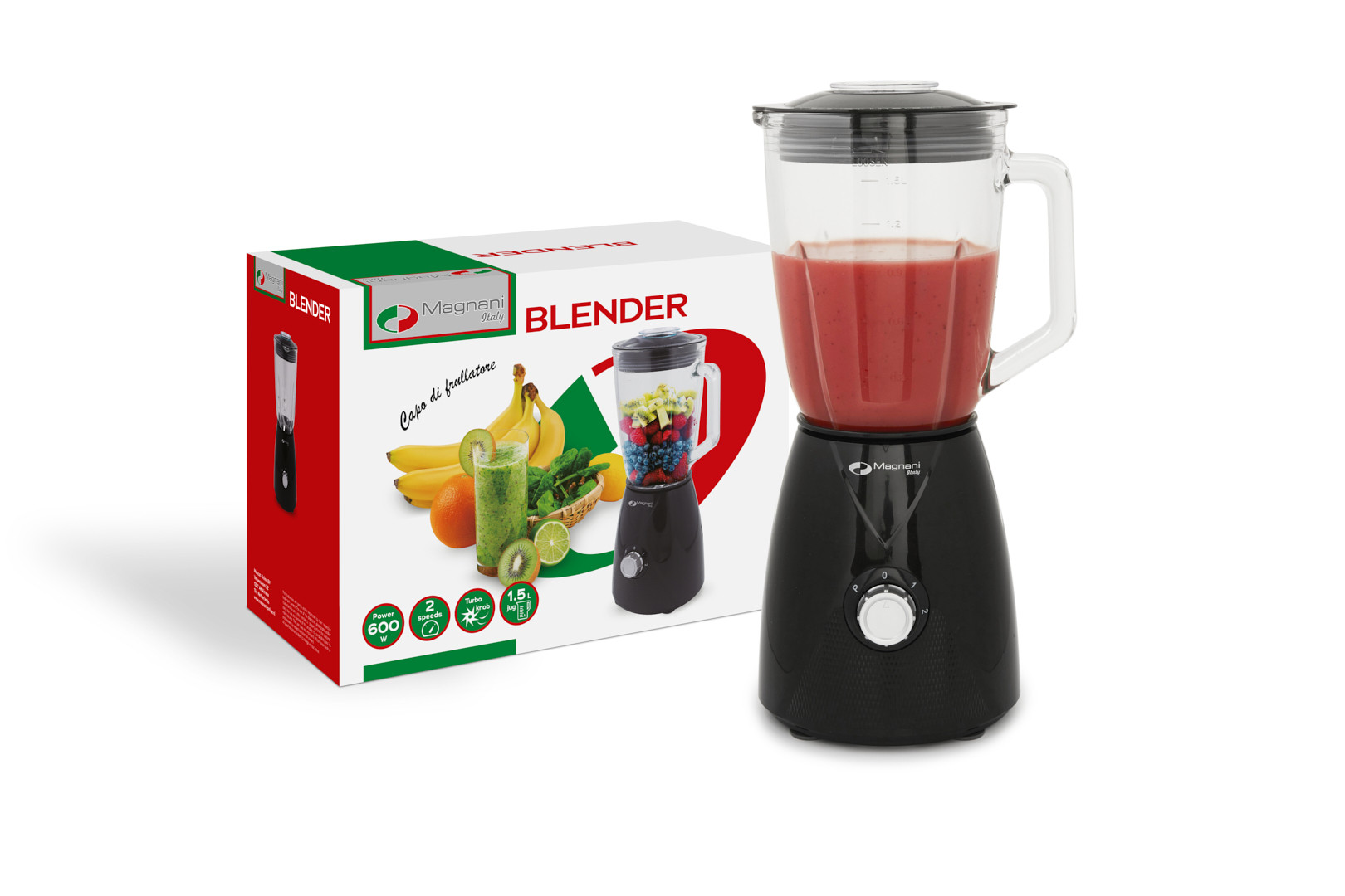 Magnani Blender 600 watt - Zwart/RVS
