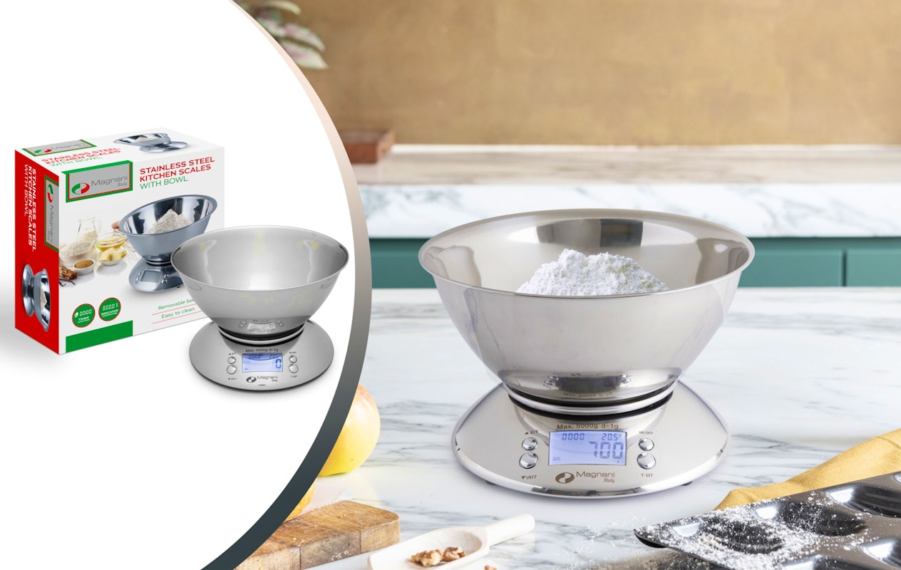 Balance de cuisine Magnani en acier inoxydable avec bol