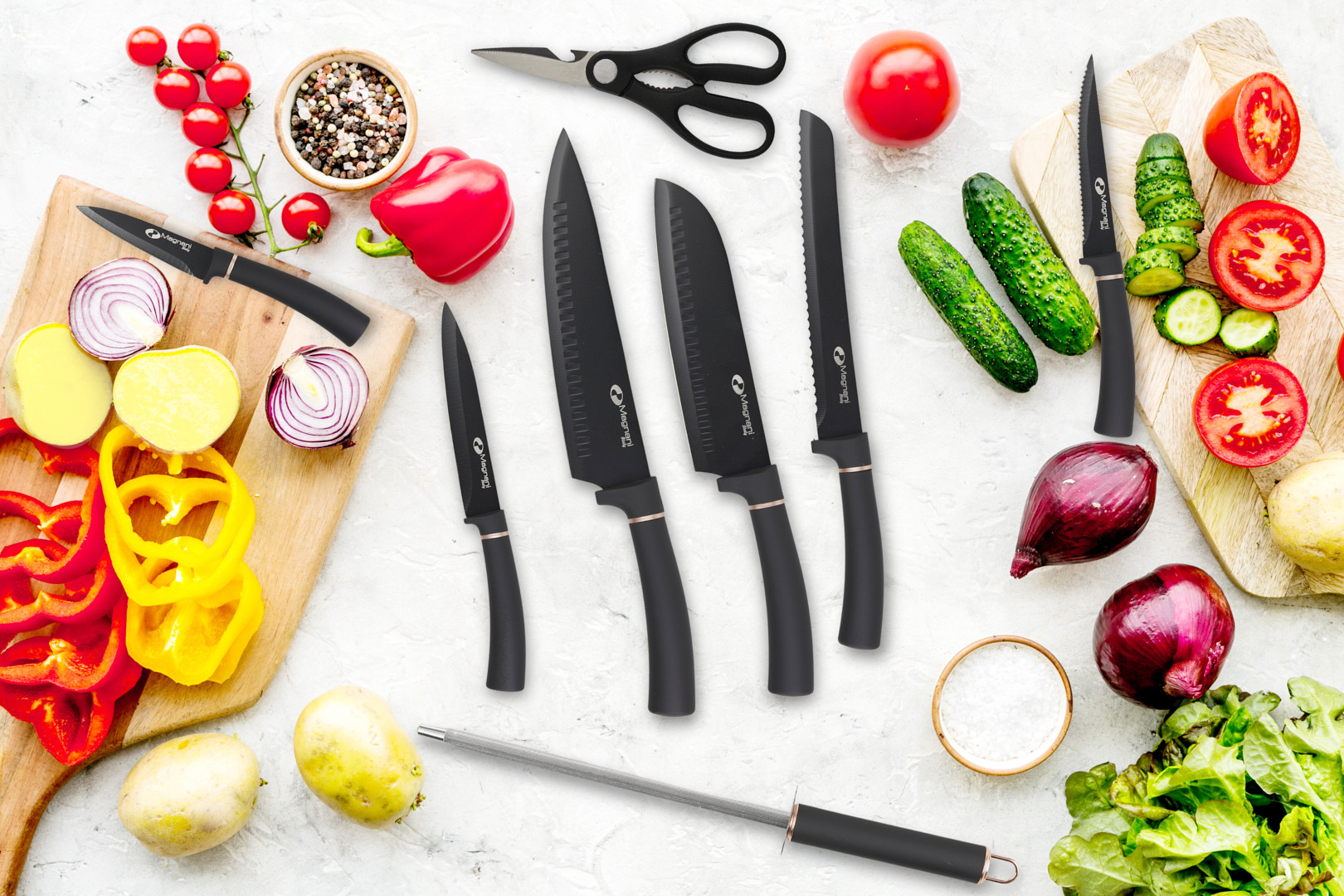 Magnani Messenset 8-delig RVS - Zwart