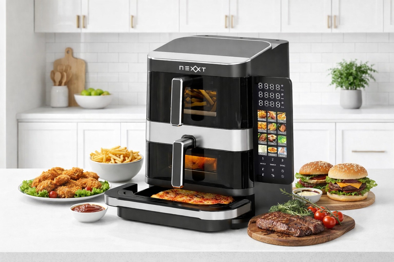 Nexxt double stack airfryer met pizza maker