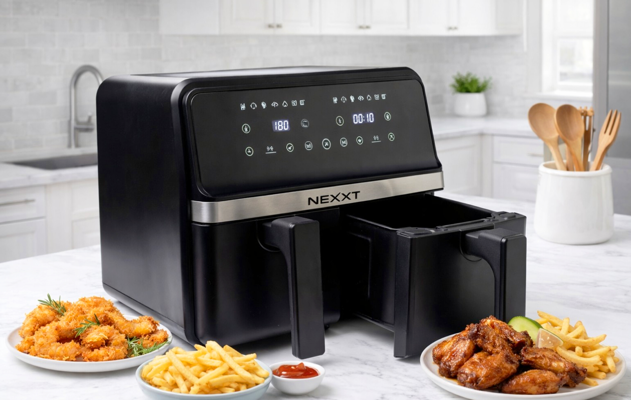 Dubbele airfryer van Nexxt met touchscreen (8L)