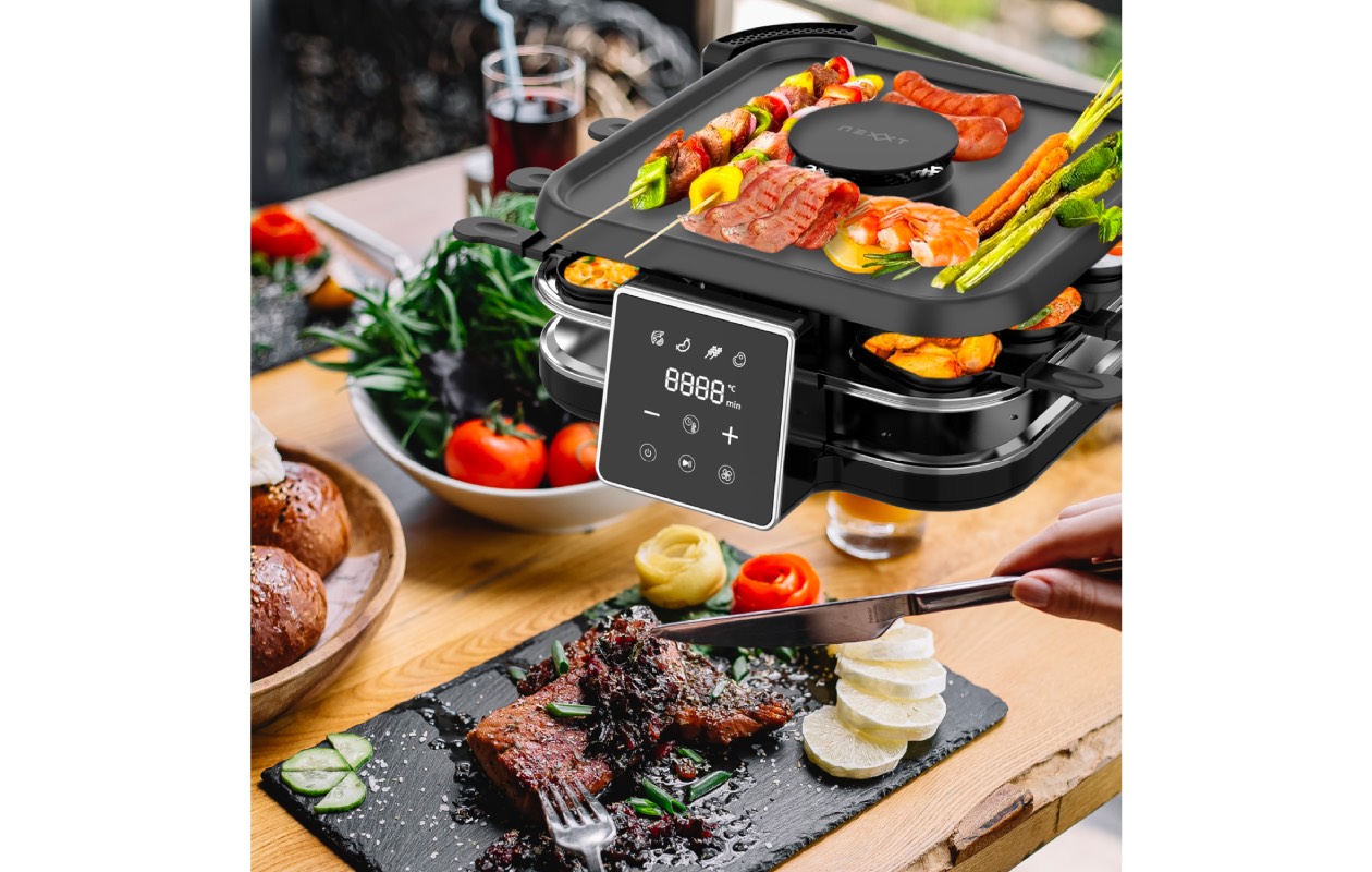 Nexxt - Barbecue de table sans fumée avec hotte aspirante