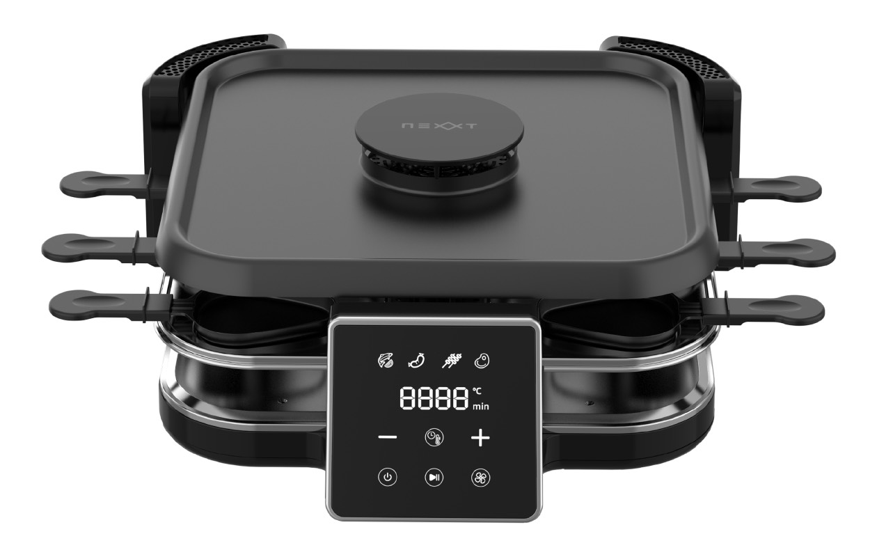 Nexxt - Barbecue de table sans fumée avec hotte aspirante