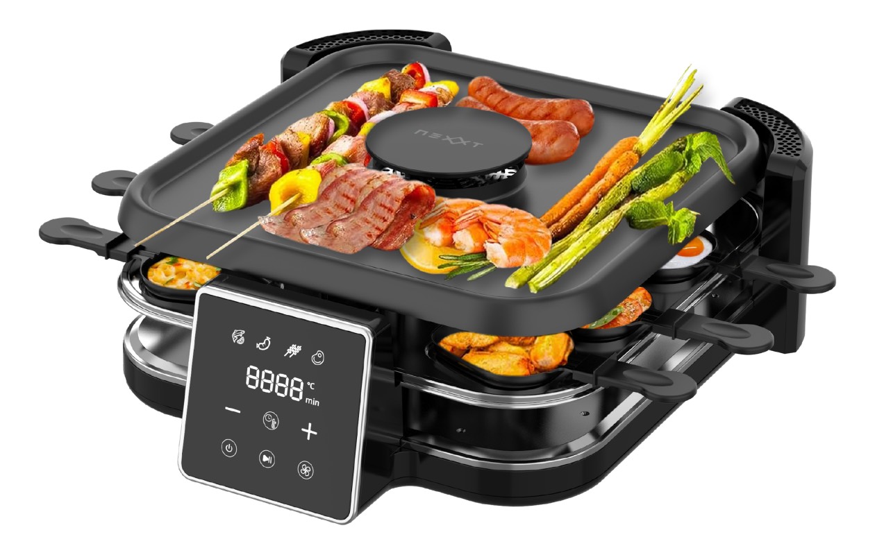 Nexxt - Barbecue de table sans fumée avec hotte aspirante